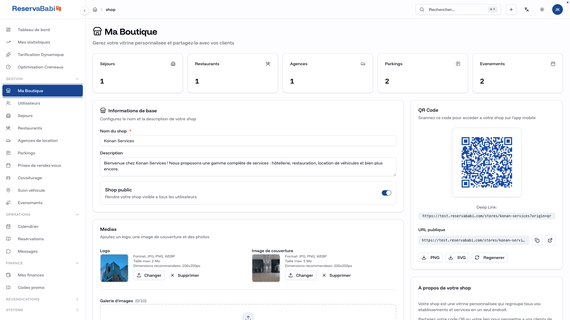 Gestion de boutique ReservaQuébec